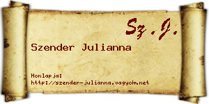 Szender Julianna névjegykártya