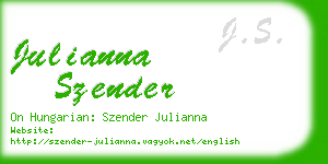 julianna szender business card